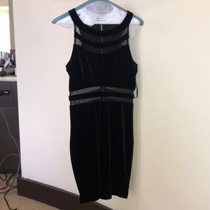 Black velvet cutout dress